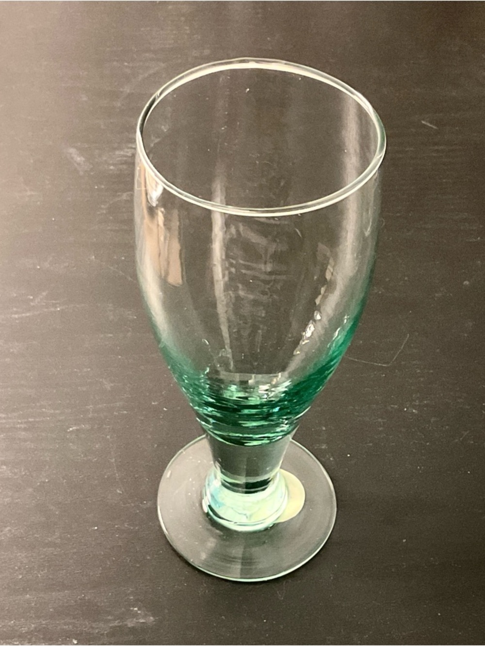 Over and Back Glass Pilsner Goblet Emerald Green Made in Spain